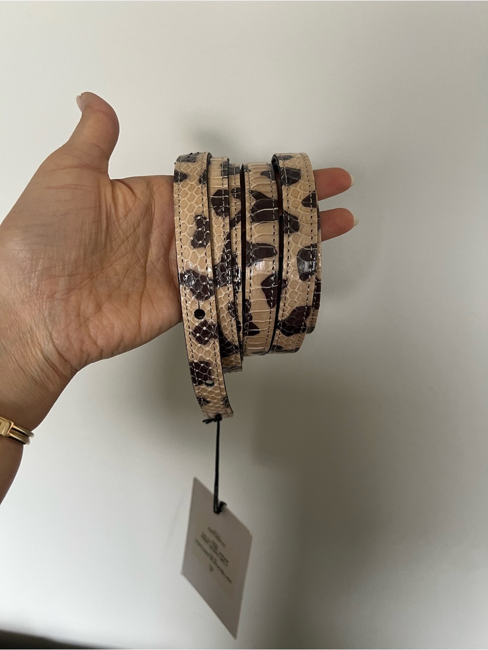 DVF animal print double wrap belt